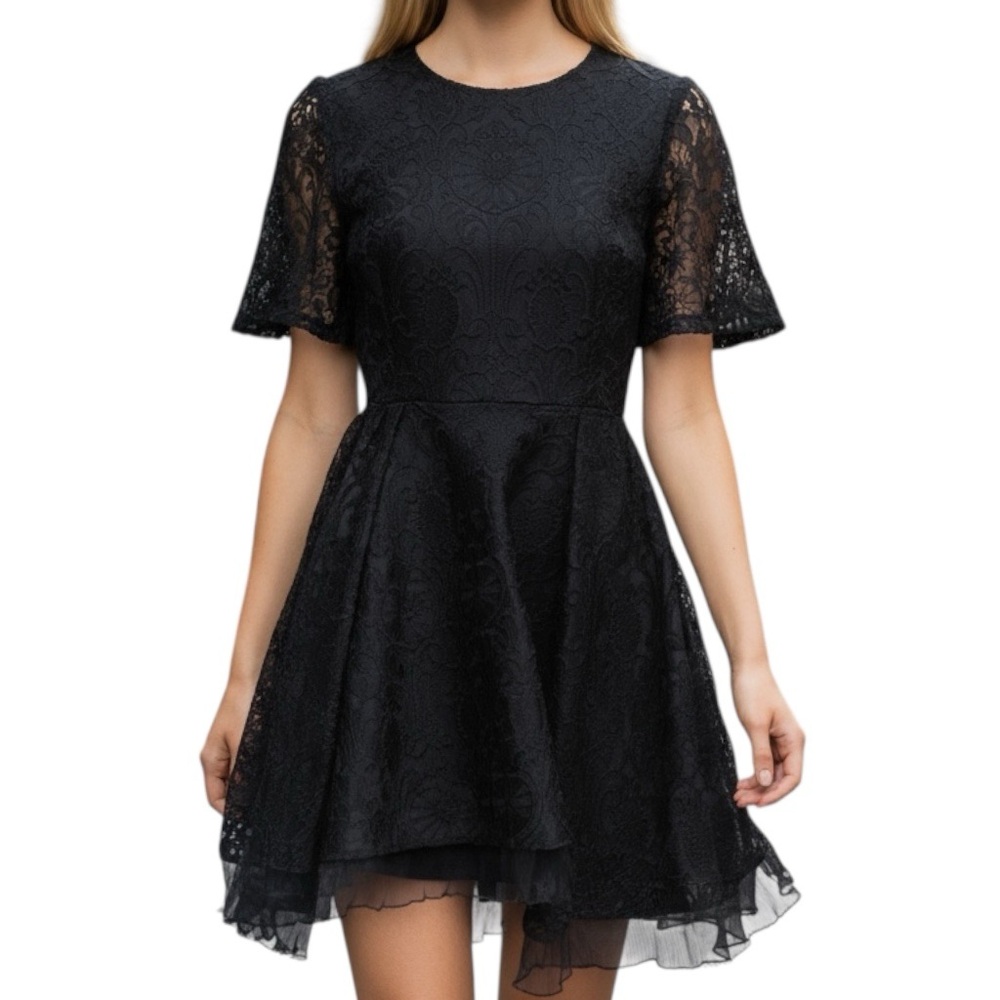Whimsigoth Dark Fairy Goth Grunge CQ by CQ Lace Little Black Party Dress SZ M
